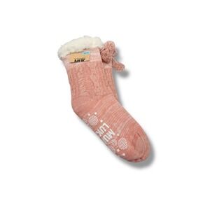 Muk Luks NWT Cabin Socks Women's One Size Pink Cozy Fleece Lined Winter